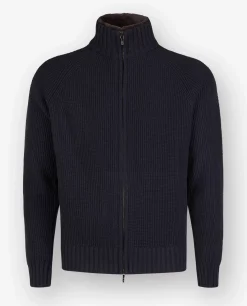 Store Bombervest Met Bont Mannen Knitwear