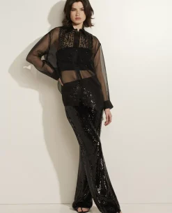 Store Broek Met Pailletten Vrouwen Broeken