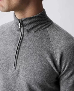 New Cashmere Half-Zip Mannen Knitwear