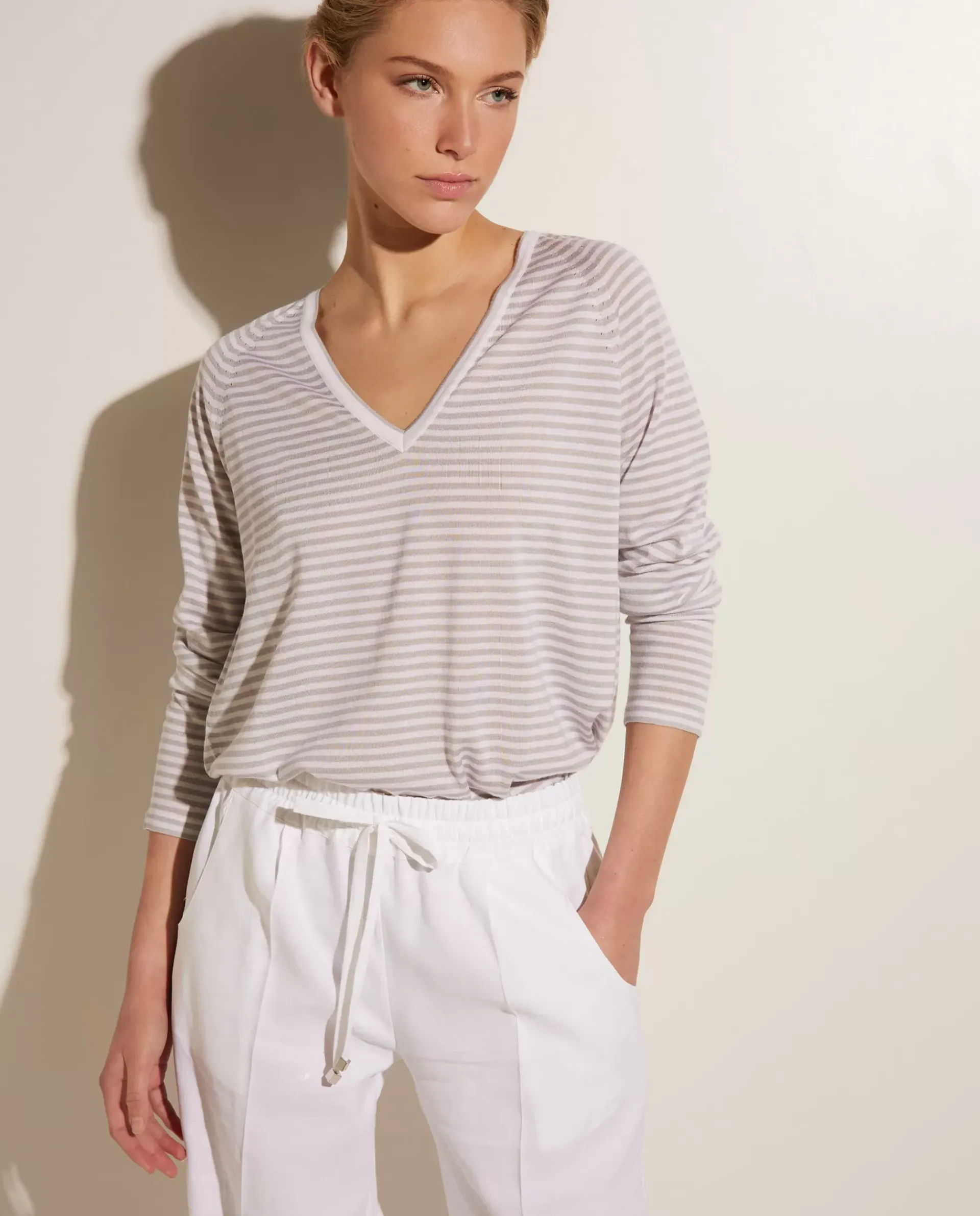 Clearance Cashmere Mix V-Hals Top Vrouwen Tops