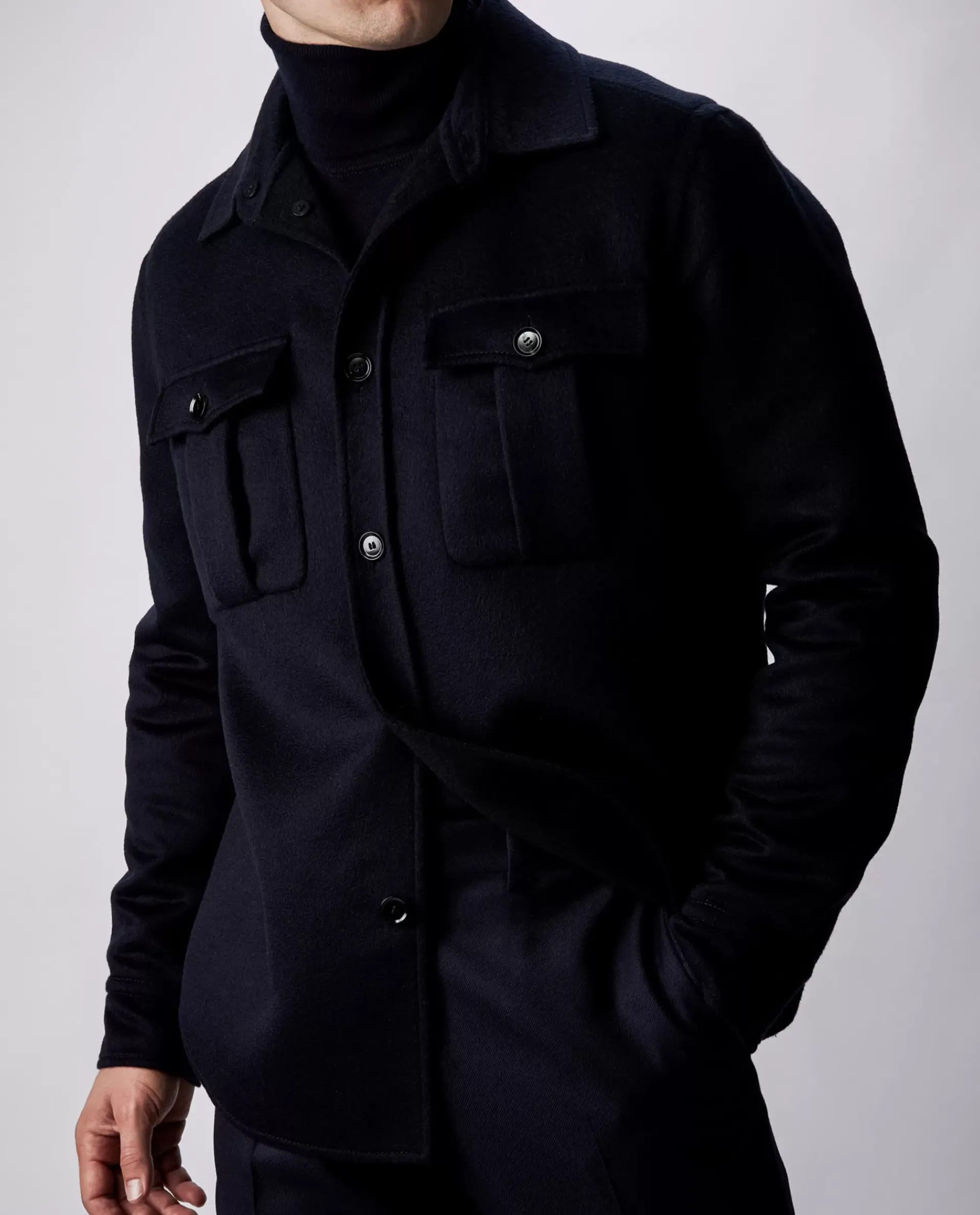 Outlet Cashmere Overshirt Mannen Jassen
