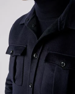 Outlet Cashmere Overshirt Mannen Jassen