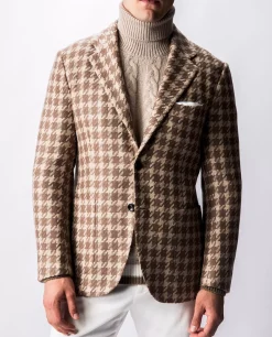 Fashion Cashmere Pied-De-Poule Jasje Mannen Jasjes