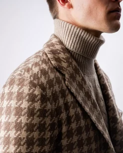 Fashion Cashmere Pied-De-Poule Jasje Mannen Jasjes
