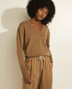 Outlet Cashmere Trui Met V-Hals Vrouwen Knitwear