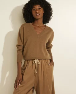 Outlet Cashmere Trui Met V-Hals Vrouwen Knitwear