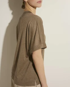 Fashion Cashmere-Zijden T-Shirt Vrouwen Tops