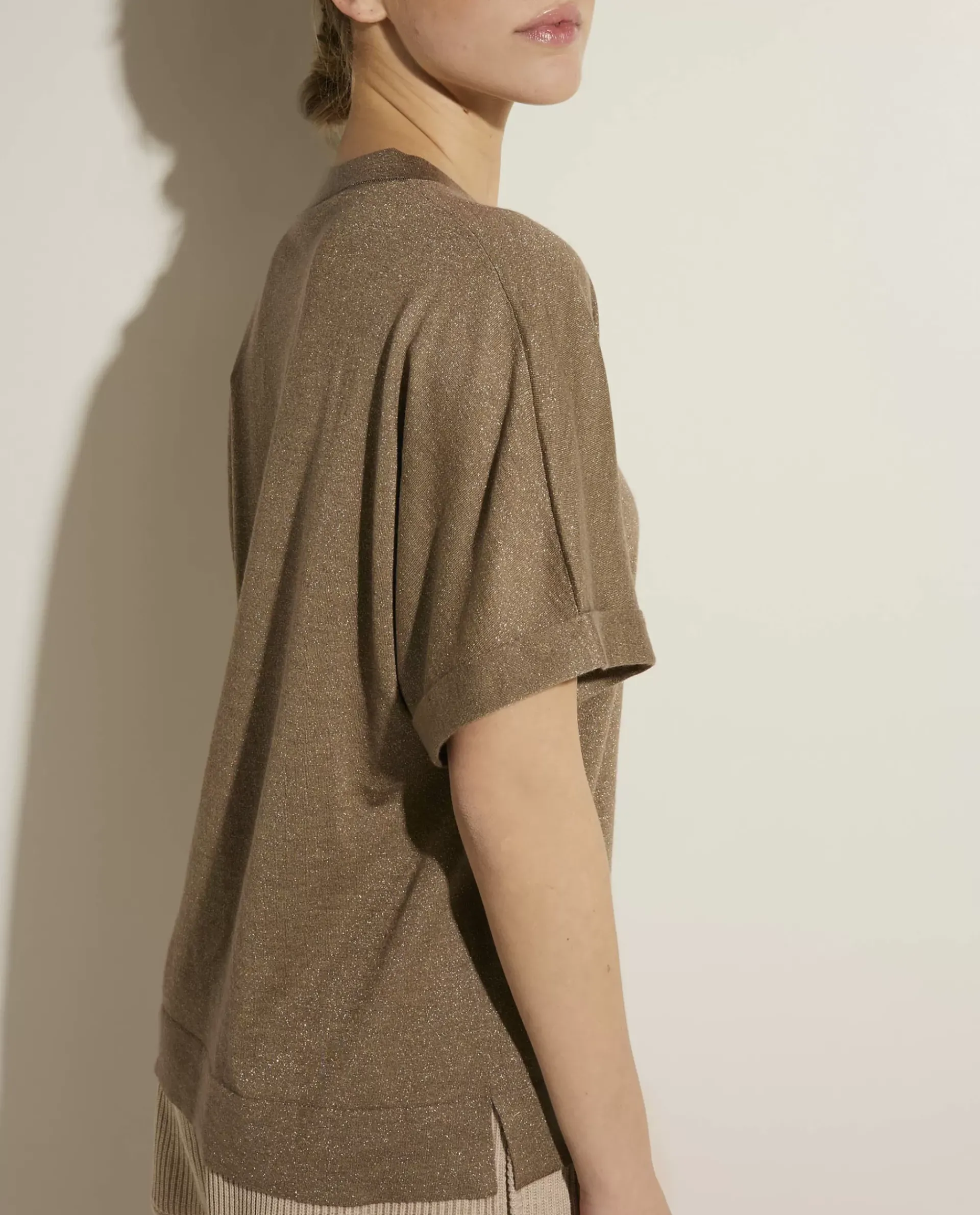 Fashion Cashmere-Zijden T-Shirt Vrouwen Tops