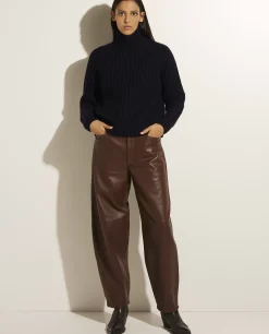 Store Chamomile Leren Broek Vrouwen Broeken