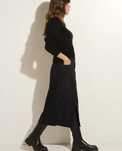 Discount Denim Midi Doorknooprok Vrouwen Rokken