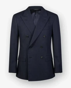 Store Double Breasted Denim Blazer Mannen Jasjes