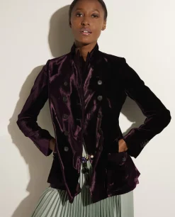 Store Double Breasted Fluwelen Blazer Vrouwen Blazers