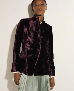 Store Double Breasted Fluwelen Blazer Vrouwen Blazers