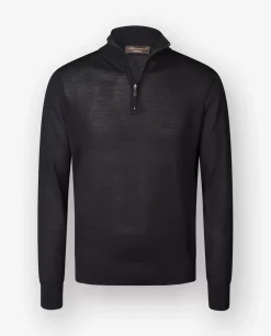 Hot Dunne Trui Met Rits Mannen Knitwear