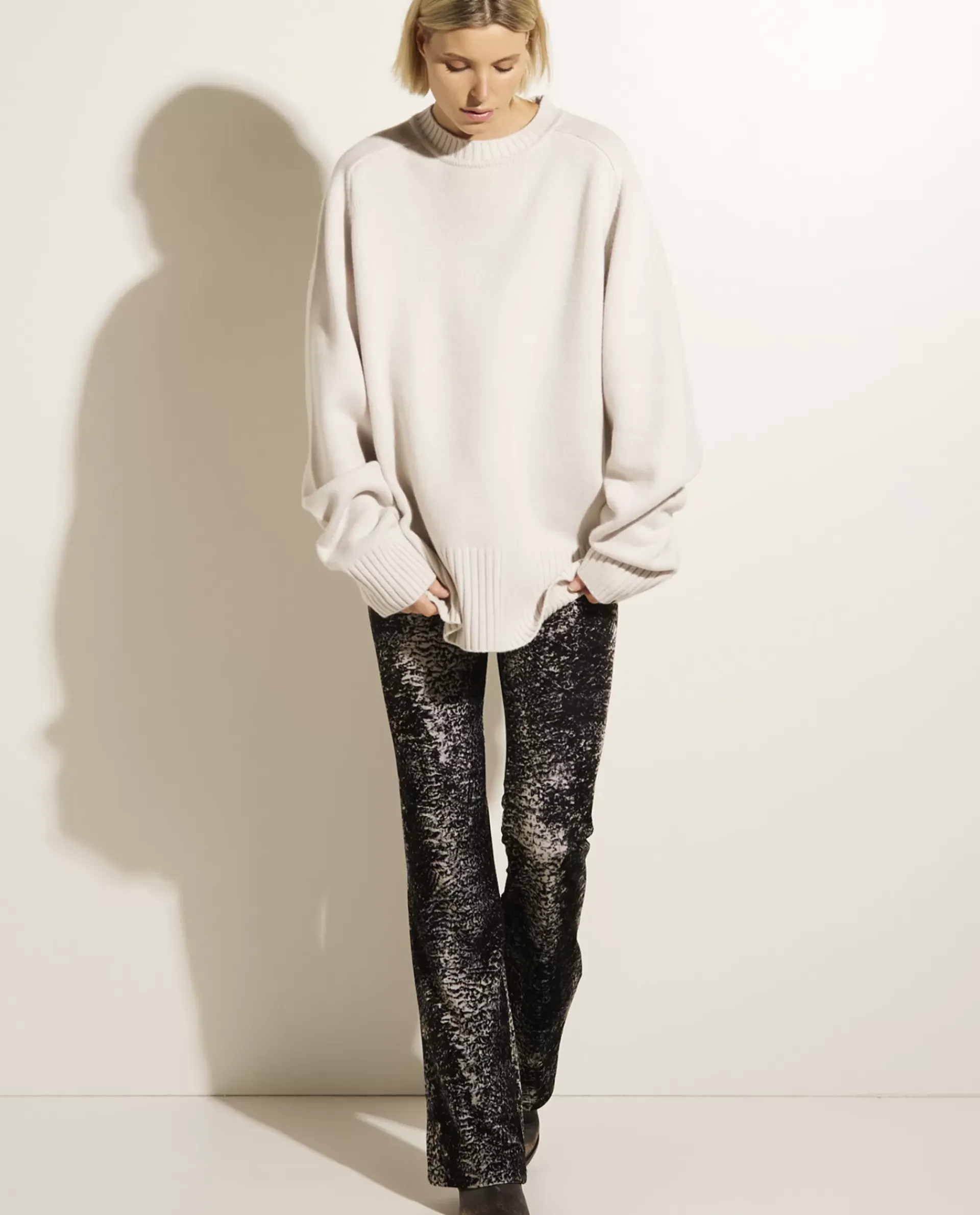 Clearance Flared Broek In Stretch Fluweel Vrouwen Broeken