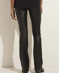 Best Sale Flared Broek In Stretch Leer Vrouwen Broeken