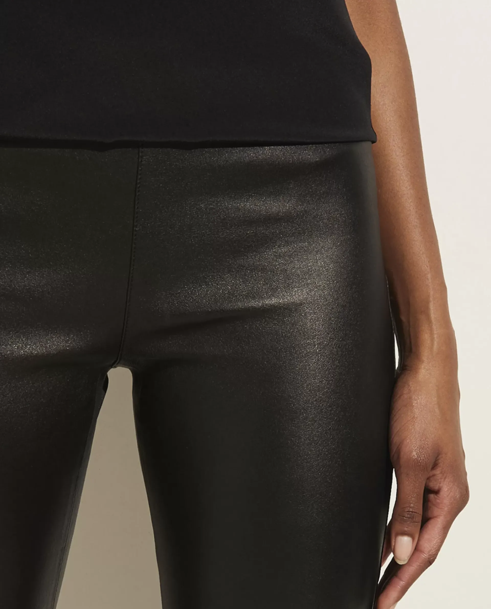 Best Sale Flared Broek In Stretch Leer Vrouwen Broeken