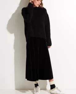 Outlet Fluwelen Midi Rok Vrouwen Rokken