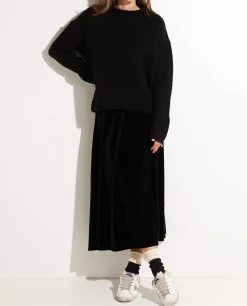 Outlet Fluwelen Midi Rok Vrouwen Rokken