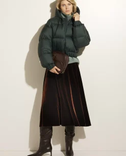 Fashion Fluwelen Midi Rok Vrouwen Rokken