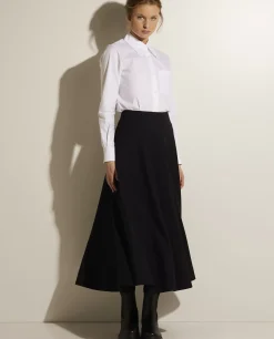 Clearance Geplooide Rok In Wol Vrouwen Rokken