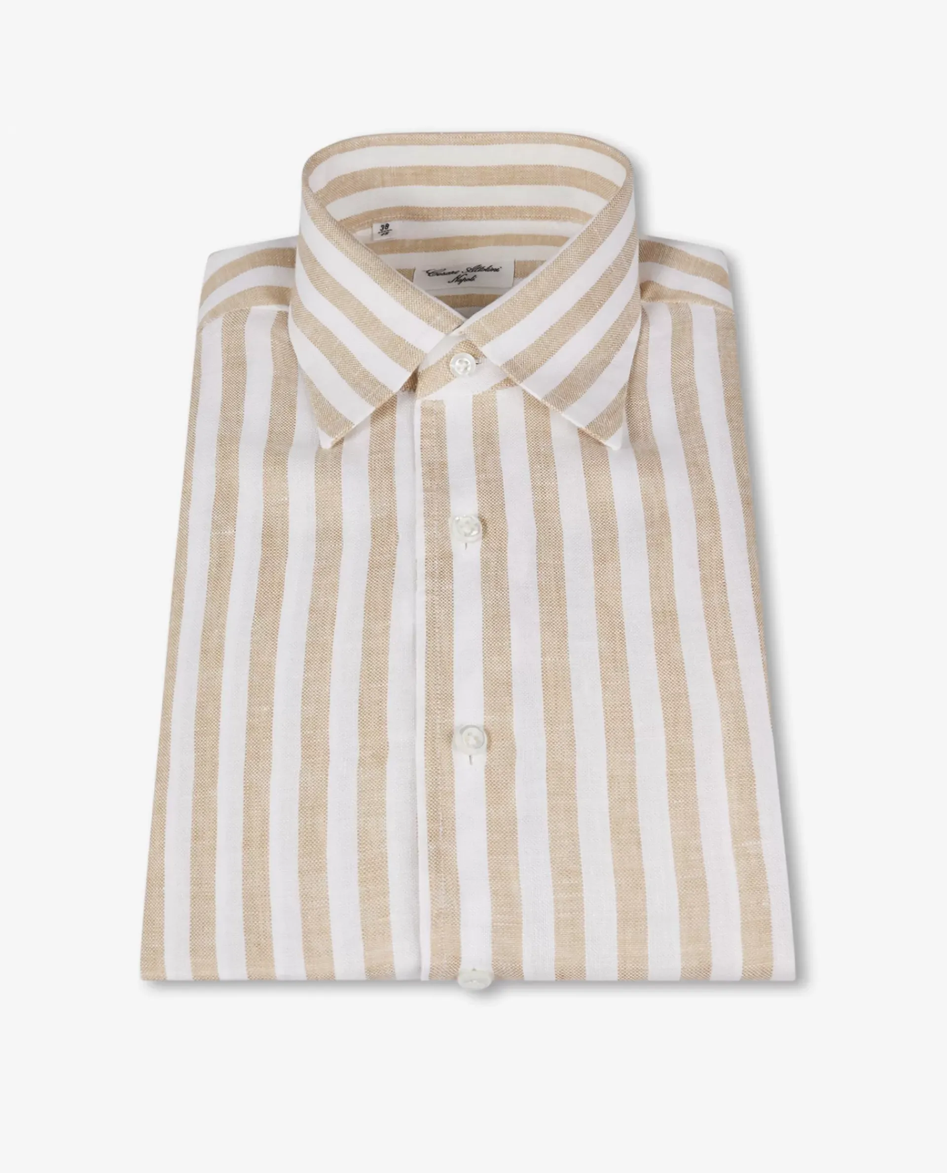 Store Gestreept Linnen Shirt Mannen Shirts