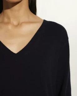 Store Kasjmieren V-Hals Trui Vrouwen Knitwear
