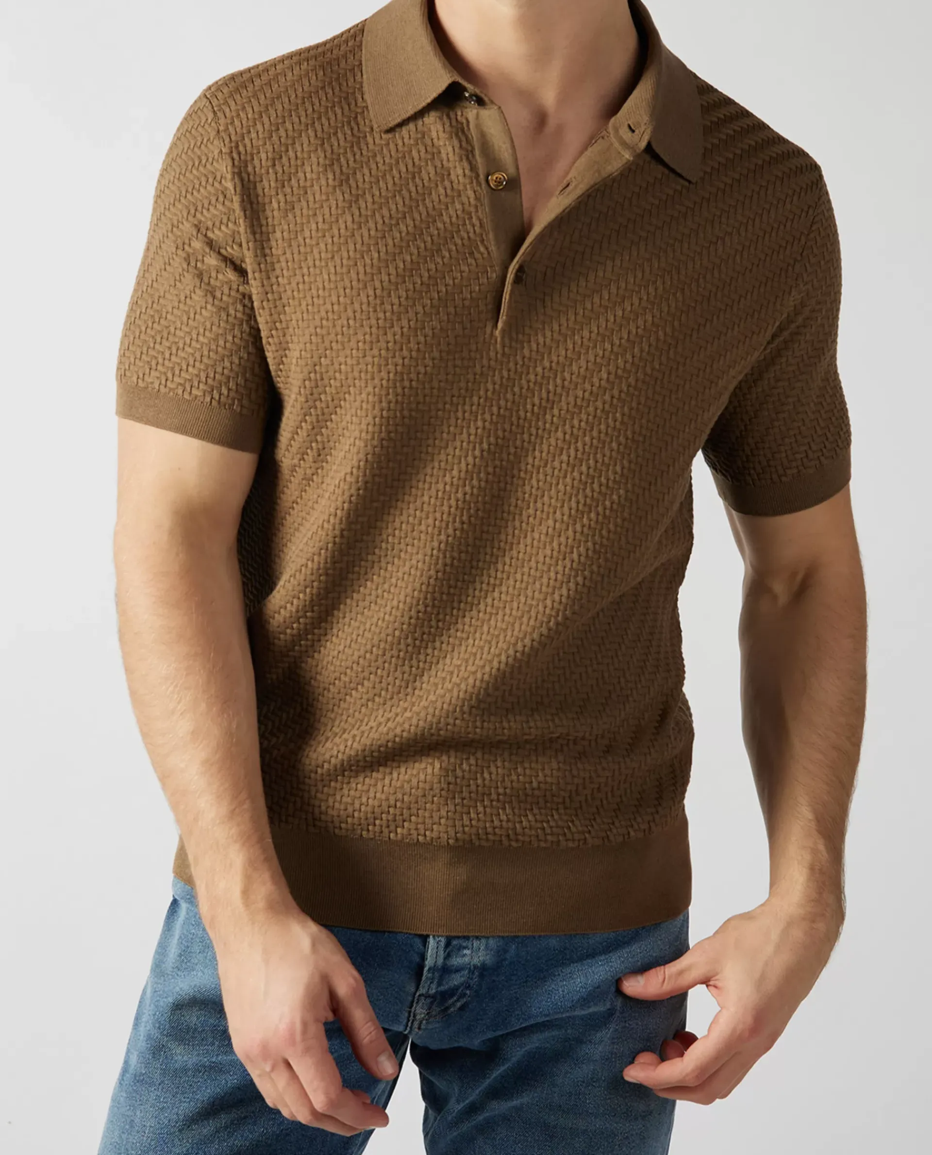 Flash Sale Katoen Zijde Mix Polo Mannen Polo
