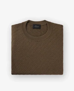 New Katoen Zijde Mix Trui Mannen Knitwear