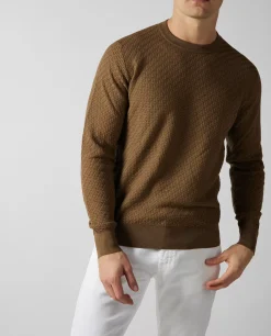 New Katoen Zijde Mix Trui Mannen Knitwear