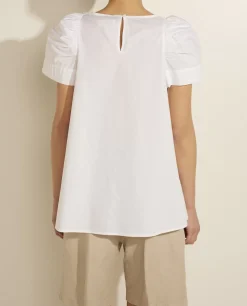 Sale Katoenen Blouse Met Ceintuur Vrouwen Blouses