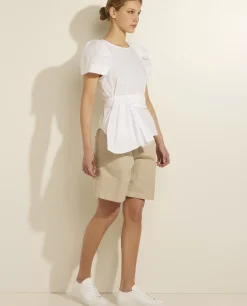 Sale Katoenen Blouse Met Ceintuur Vrouwen Blouses