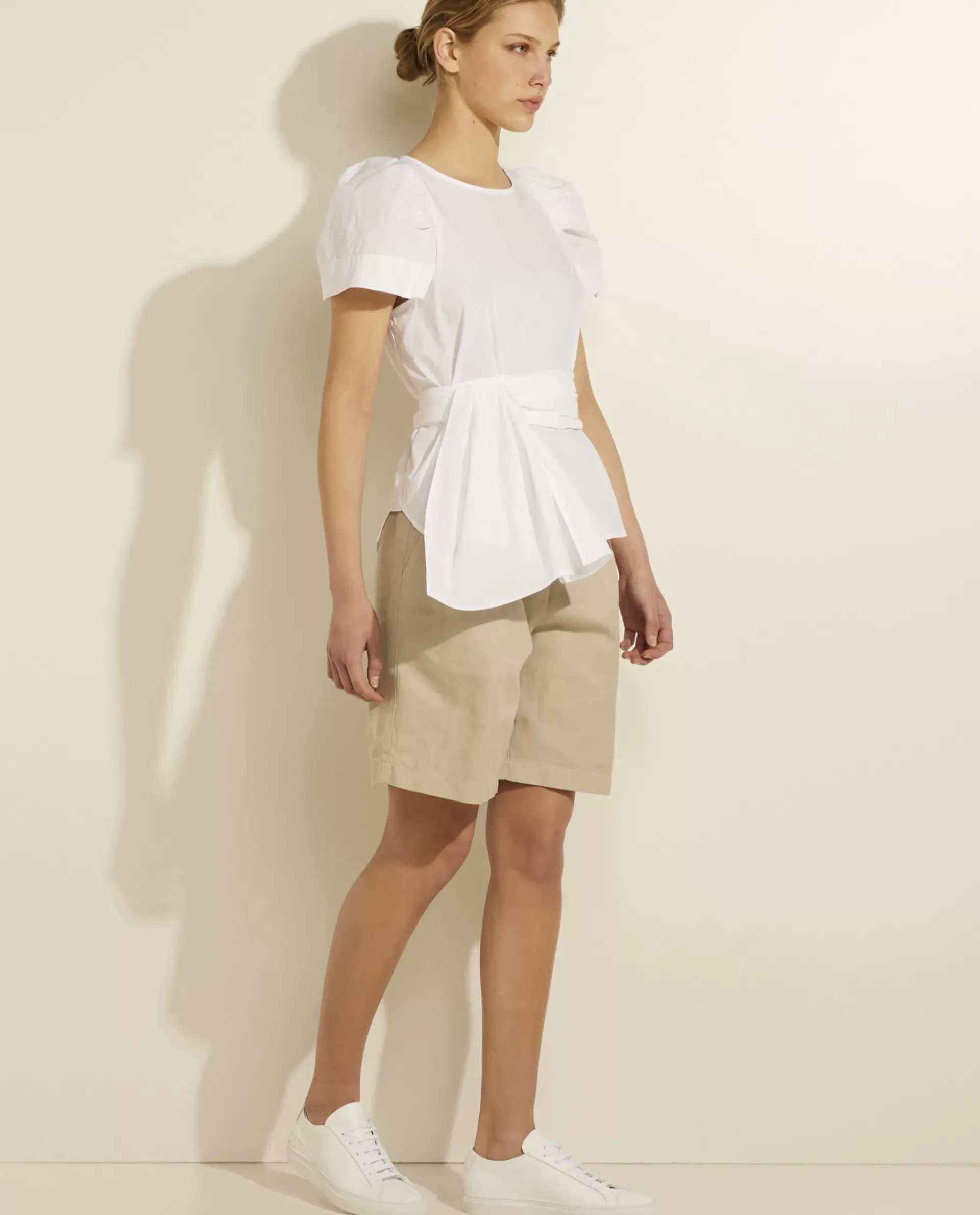 Sale Katoenen Blouse Met Ceintuur Vrouwen Blouses
