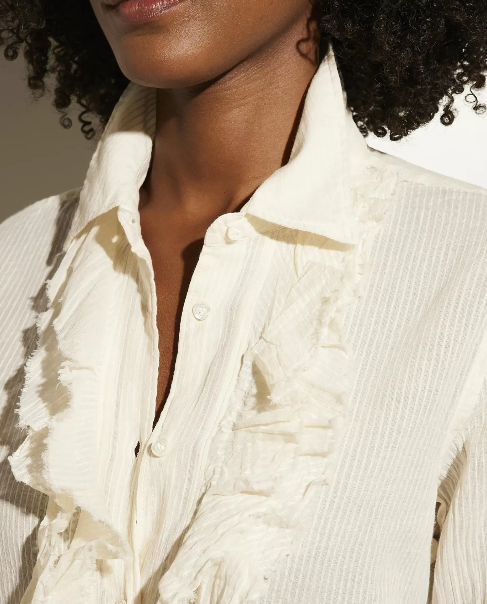 Best Sale Katoenen Blouse Met Franjes Vrouwen Blouses