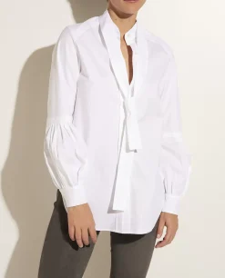 Best Sale Katoenen Blouse Met Strik Vrouwen Blouses