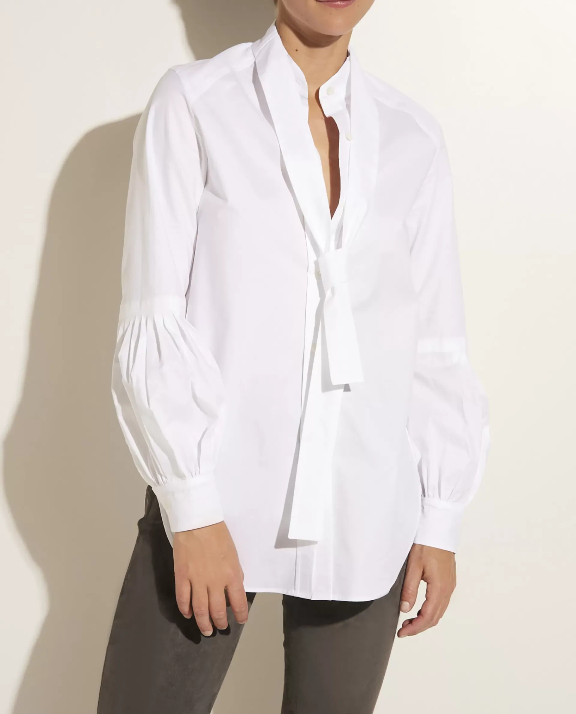 Best Sale Katoenen Blouse Met Strik Vrouwen Blouses
