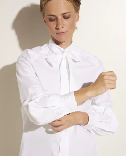 Best Sale Katoenen Blouse Met Strik Vrouwen Blouses
