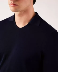 Best Sale Katoenen Lange Mouw Polo Mannen Knitwear