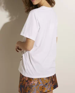 Flash Sale Katoenen T-Shirt Met Print Vrouwen Tops