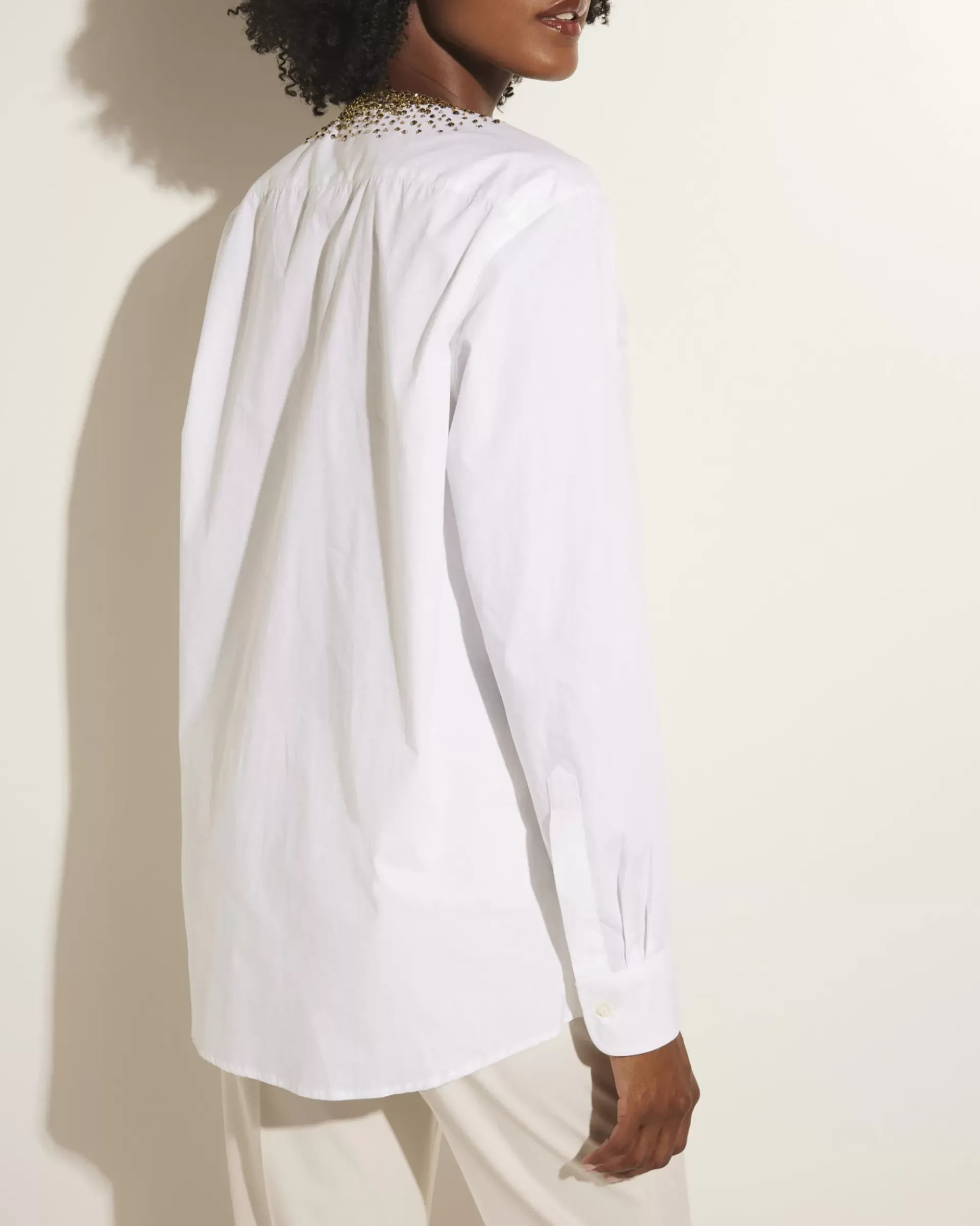 Best Sale Katoenen V-Hals Blouse Vrouwen Blouses