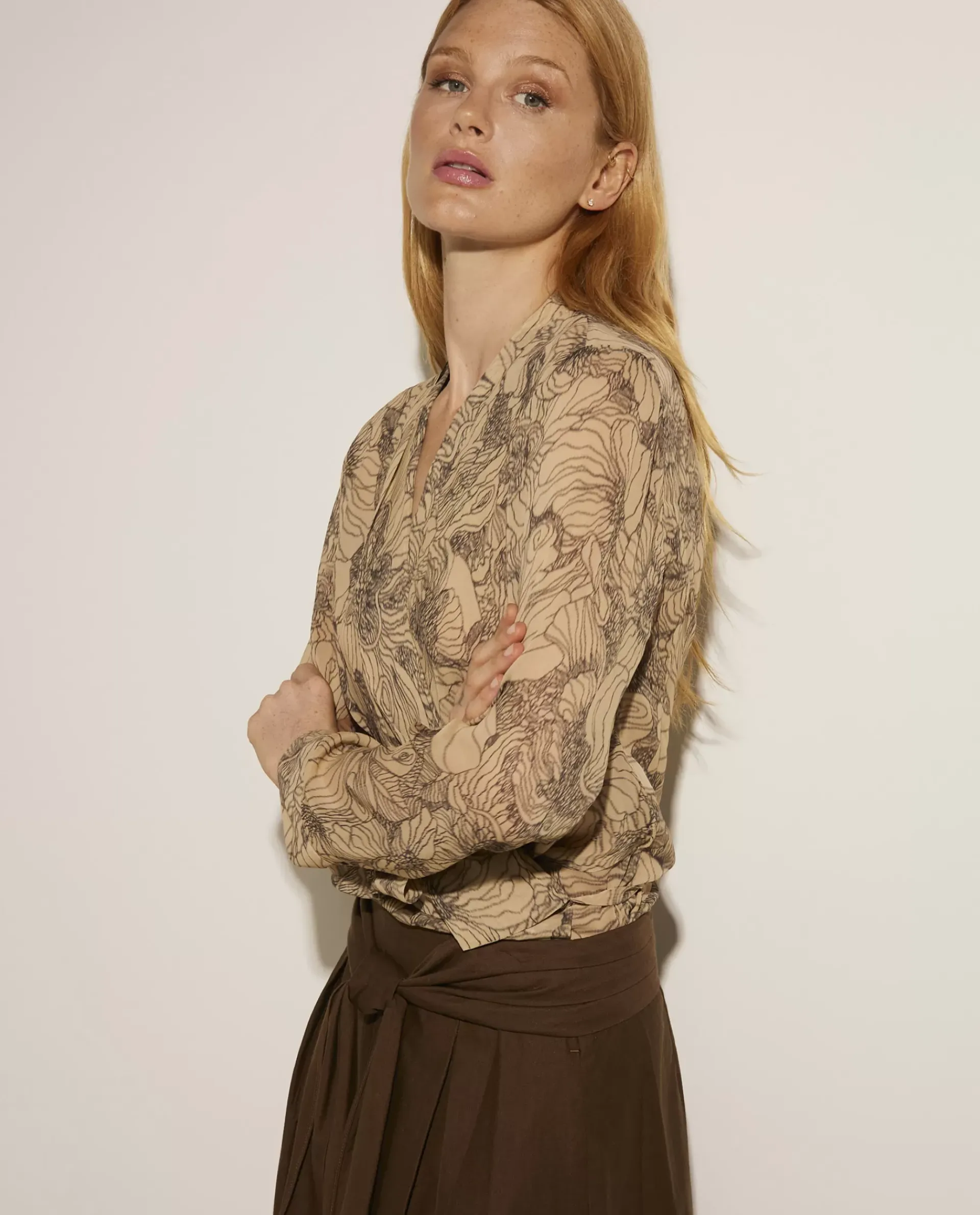 Online Katoenen V-Hals Blouse Vrouwen Blouses