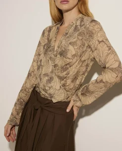 Online Katoenen V-Hals Blouse Vrouwen Blouses
