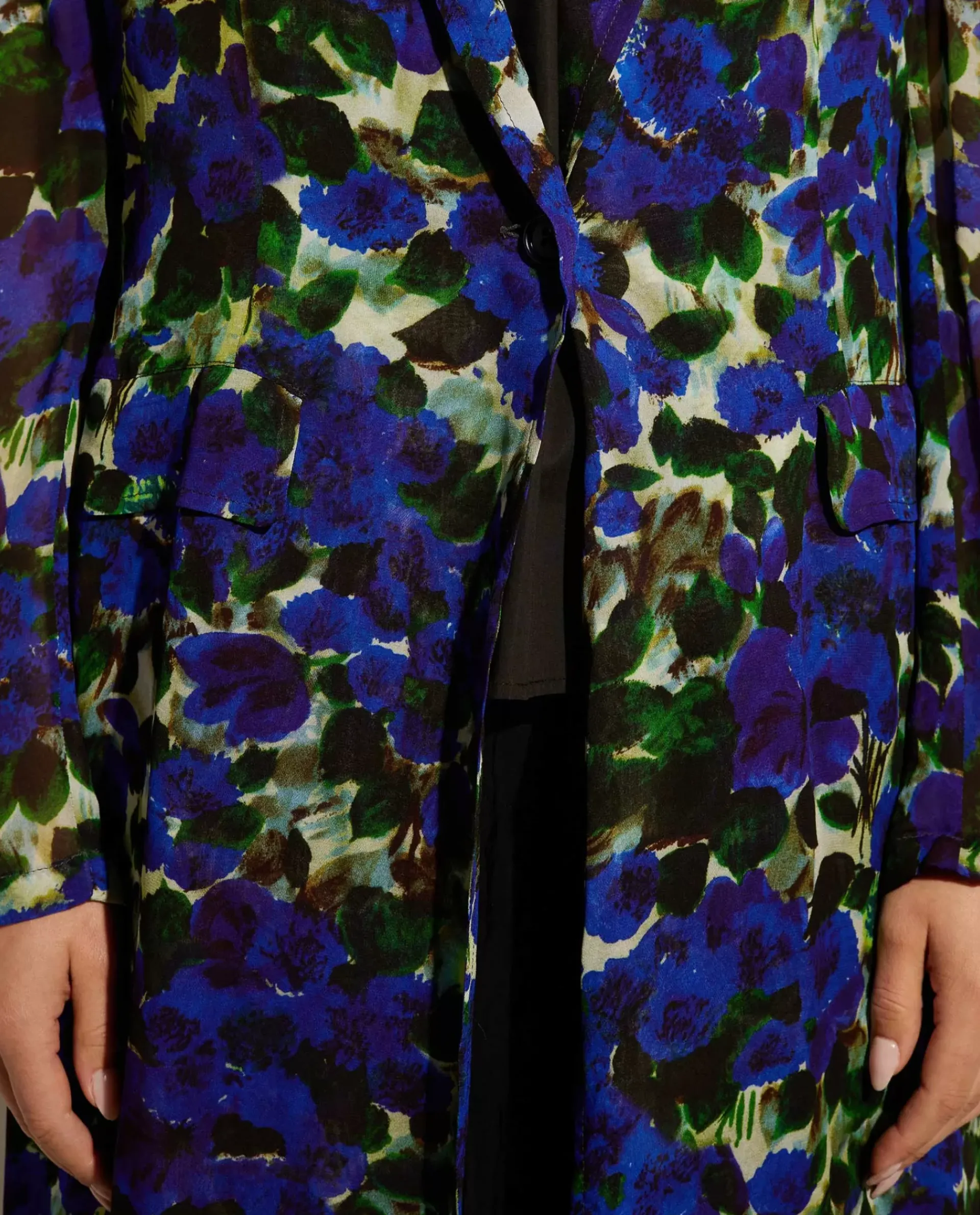 Store Lange Blazer Met Bloemen Vrouwen Blazers
