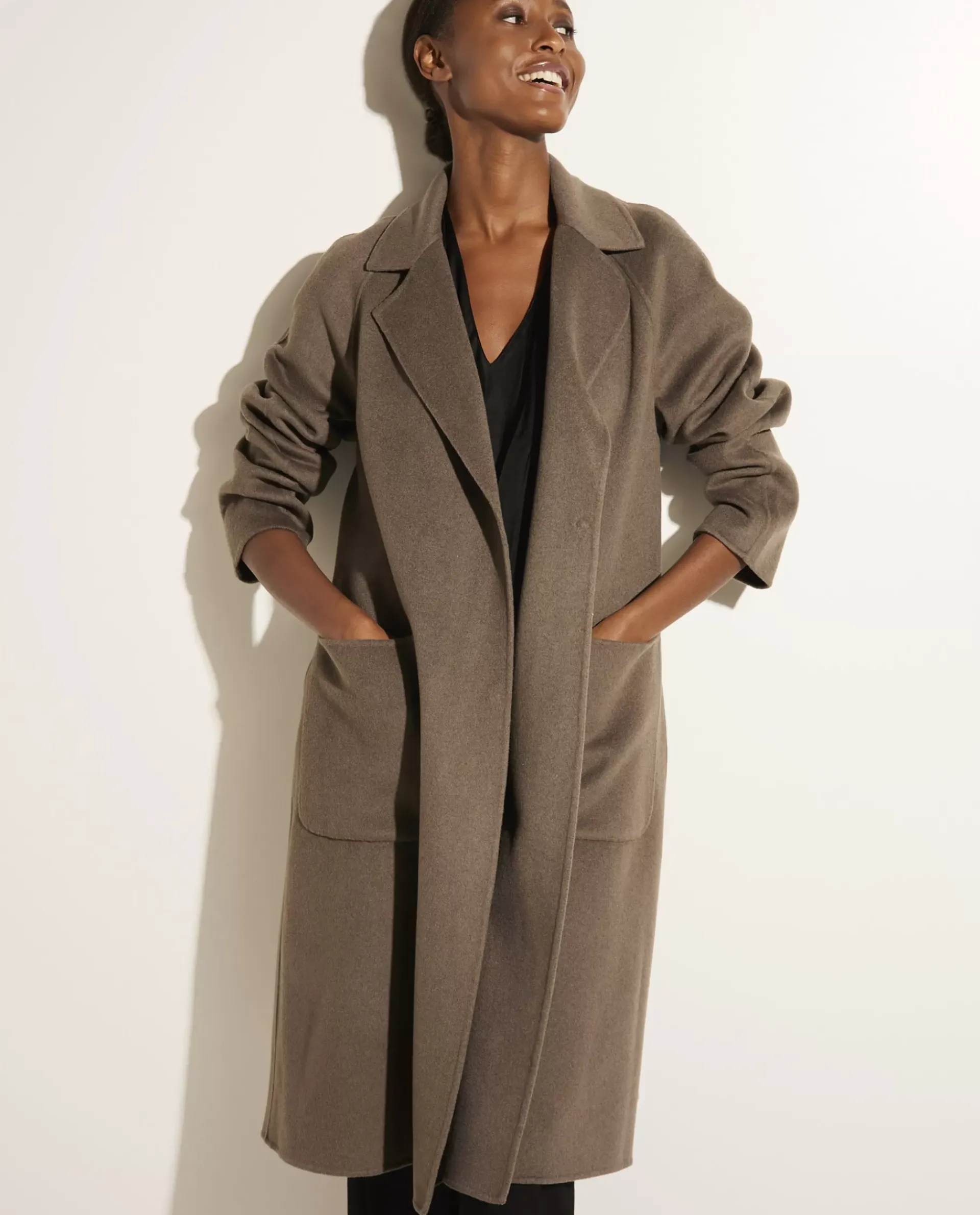 Sale Lange Double Face Cashmere Mantel Vrouwen Jassen