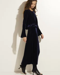Online Lange Fluwelen Jurk Vrouwen Jurken