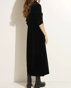 Shop Lange Jurk In Stretch-Fluweel Vrouwen Jurken