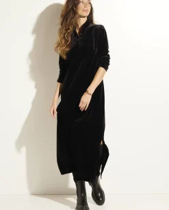 Shop Lange Jurk In Stretch-Fluweel Vrouwen Jurken