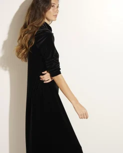 Shop Lange Jurk In Stretch-Fluweel Vrouwen Jurken