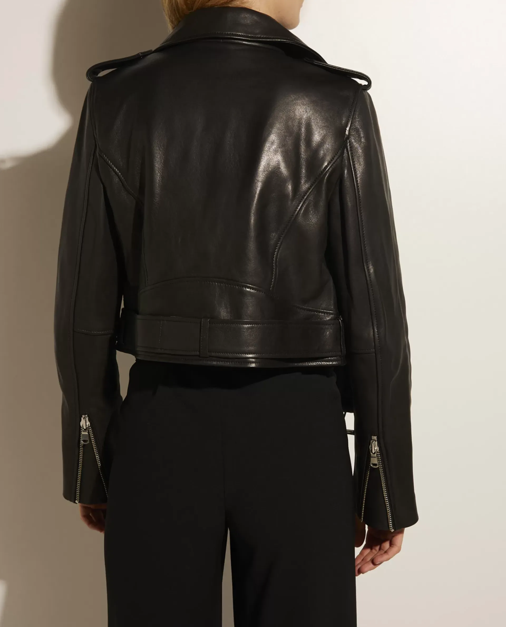 Store Leren Bikerjas Met Ceintuur Vrouwen Jasjes