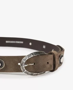 Hot Leren Ceintuur Met Zilveren Accenten Vrouwen Accessoires